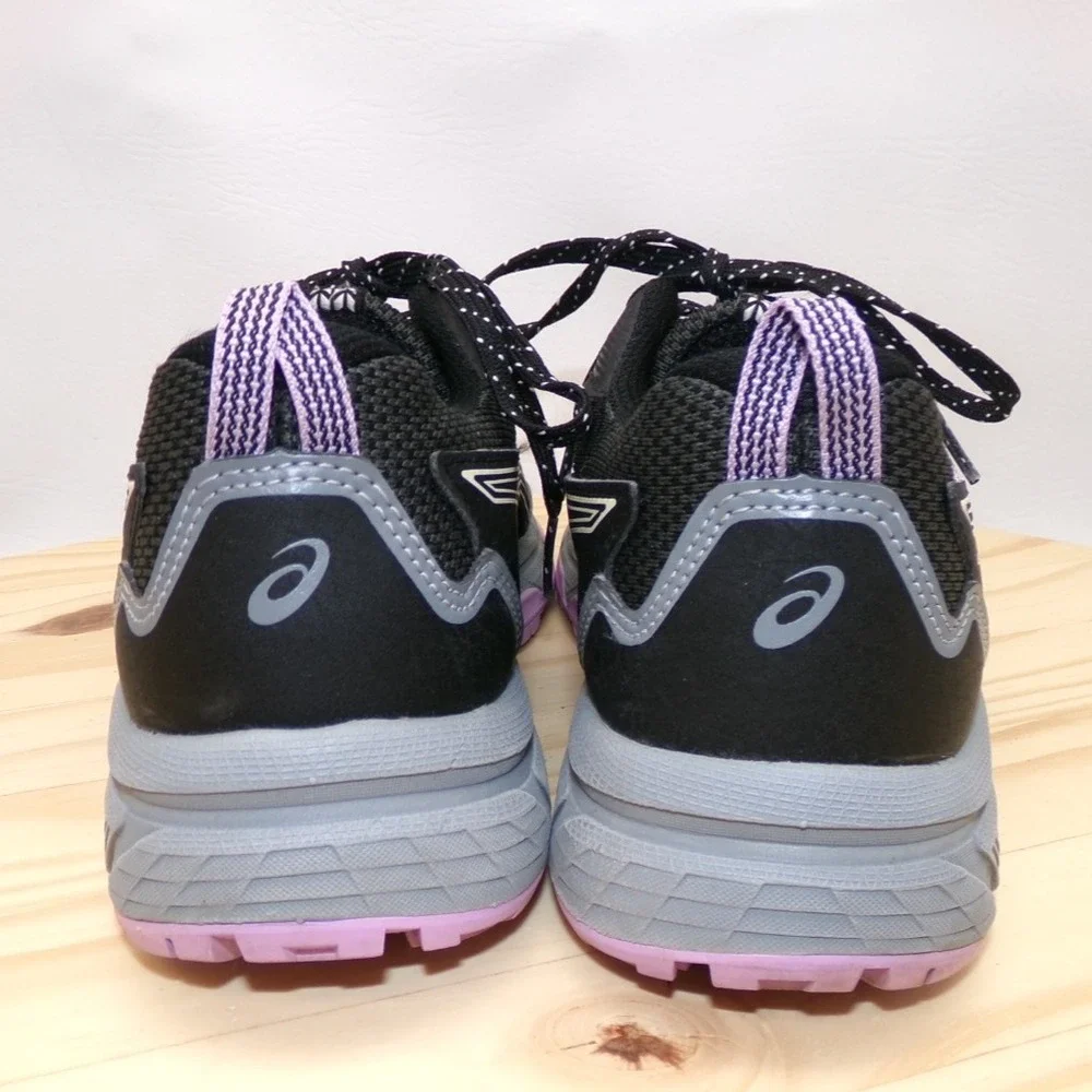 Asics Gel Venture 8 Running Shoes Womens Sz 8 Black Gray Lavender Sneakers READ